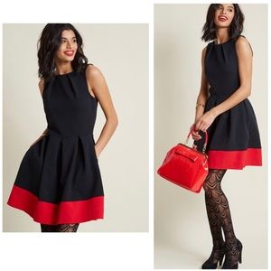 Modcloth Black/Red A-line Dress